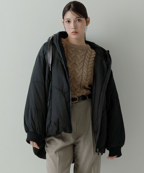 Filomo（フィローモ）の「[Filomo]エコダウンコート（ダウンジャケット/コート・レディース・カーキ/ブラック/アイボリー・L/M）」の12枚目の写真