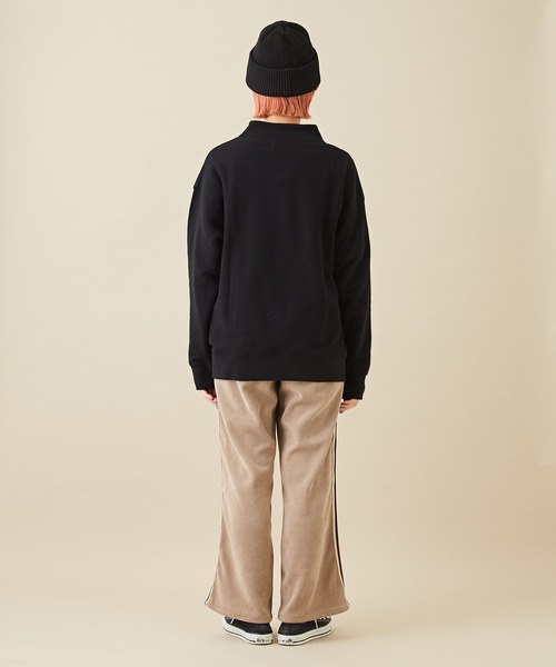 CUBE SUGAR（キューブシュガー）の「トンプキン裏毛スウェットハーフジッププルオーバー（スウェット・レディース・マスタード/マルチ/ワイン/ナチュラル/ブラック・M）」の6枚目の写真