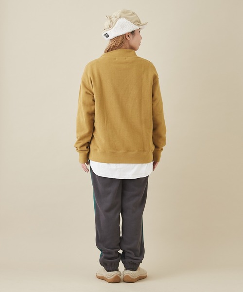 CUBE SUGAR（キューブシュガー）の「トンプキン裏毛スウェットハーフジッププルオーバー（スウェット・レディース・マスタード/マルチ/ワイン/ナチュラル/ブラック・M）」の9枚目の写真