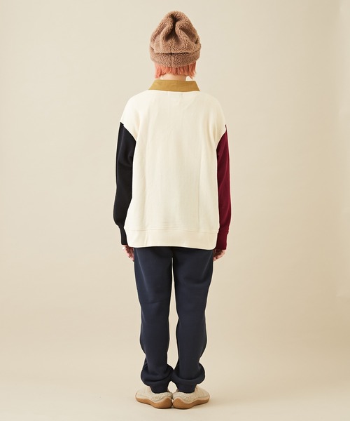 CUBE SUGAR（キューブシュガー）の「トンプキン裏毛スウェットハーフジッププルオーバー（スウェット・レディース・マスタード/マルチ/ワイン/ナチュラル/ブラック・M）」の17枚目の写真