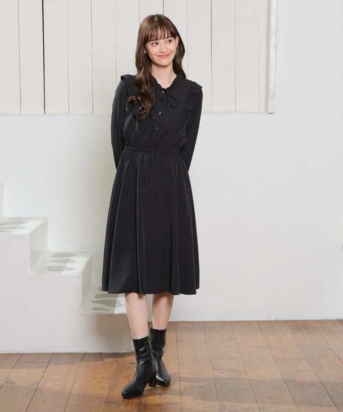 Honeys（ハニーズ）の「リボン付フリルワンピース（ワンピース・レディース・ピンク系その他/ホワイト系その他/ブラック・M/L/S/LL）」の4枚目の写真