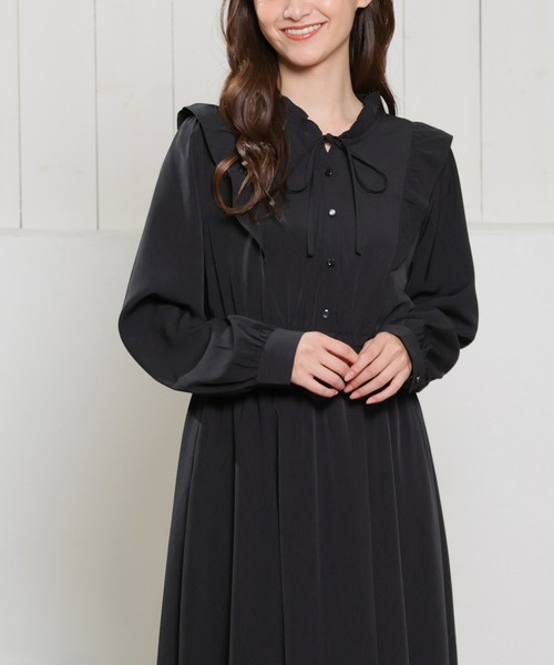 Honeys（ハニーズ）の「リボン付フリルワンピース（ワンピース・レディース・ピンク系その他/ホワイト系その他/ブラック・M/L/S/LL）」の5枚目の写真