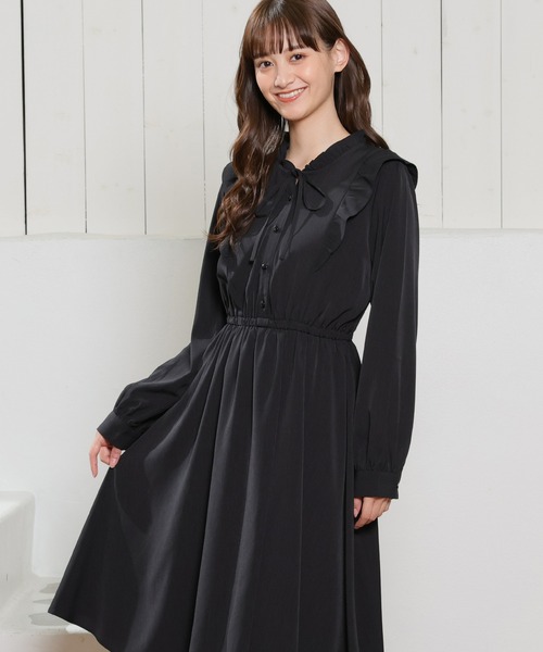 Honeys（ハニーズ）の「リボン付フリルワンピース（ワンピース・レディース・ピンク系その他/ホワイト系その他/ブラック・M/L/S/LL）」の6枚目の写真