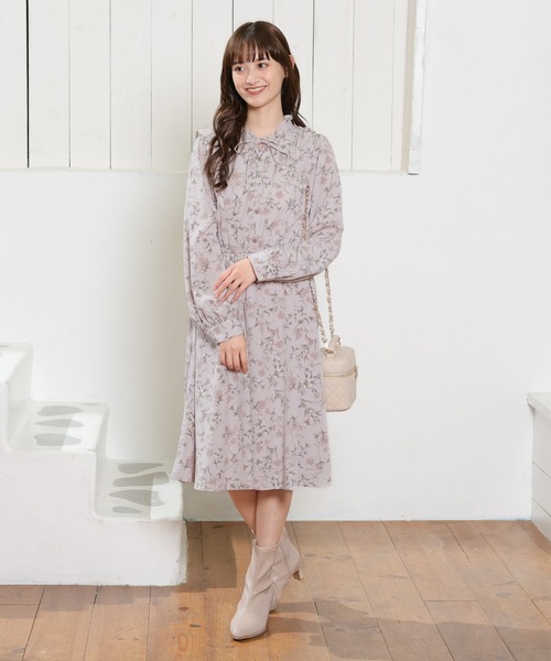 Honeys（ハニーズ）の「リボン付フリルワンピース（ワンピース・レディース・ピンク系その他/ホワイト系その他/ブラック・M/L/S/LL）」の10枚目の写真