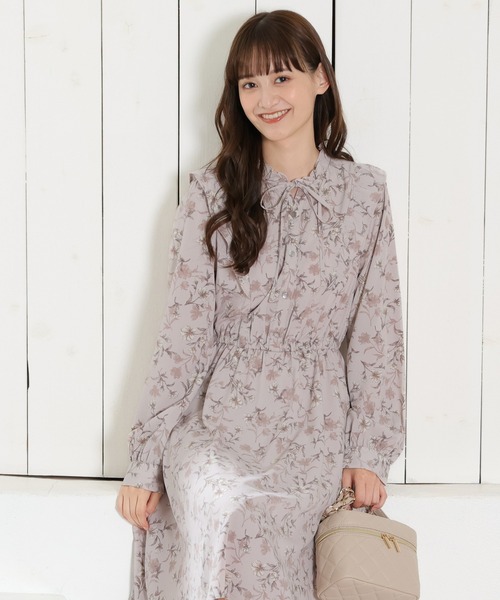 Honeys（ハニーズ）の「リボン付フリルワンピース（ワンピース・レディース・ピンク系その他/ホワイト系その他/ブラック・M/L/S/LL）」の12枚目の写真