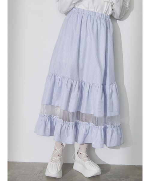 merry jenny(メリージェニー)の「windowシアーギンガムスカート(スカート・レディース・ブラック/ブルー・FREE)」の9枚目の写真