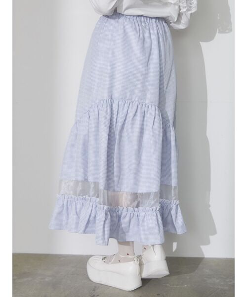 merry jenny(メリージェニー)の「windowシアーギンガムスカート(スカート・レディース・ブラック/ブルー・FREE)」の10枚目の写真
