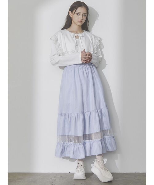 merry jenny(メリージェニー)の「windowシアーギンガムスカート(スカート・レディース・ブラック/ブルー・FREE)」の11枚目の写真