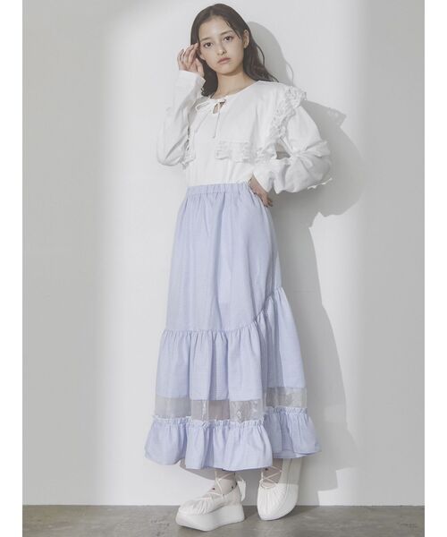 merry jenny(メリージェニー)の「windowシアーギンガムスカート(スカート・レディース・ブラック/ブルー・FREE)」の12枚目の写真