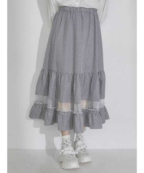 merry jenny(メリージェニー)の「windowシアーギンガムスカート(スカート・レディース・ブラック/ブルー・FREE)」の17枚目の写真