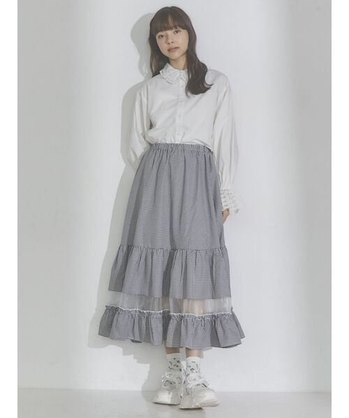 merry jenny(メリージェニー)の「windowシアーギンガムスカート(スカート・レディース・ブラック/ブルー・FREE)」の18枚目の写真