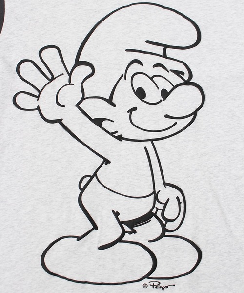 ALWAYS GOOD TIME(オルウェイズグッドタイム)の「【THE SMURFS/スマーフ】発砲プリントクルーネックロンT(Tシャツ/カットソー・メンズ・オートミール/オフホワイト・L/LL/M)」の8枚目の写真