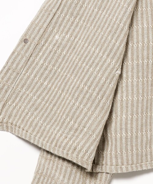 BEAMS PLUS(ビームスプラス)の「BEAMS PLUS / リネン ヒッコリー ストライプ エンジニア ジャケット(ブルゾン・メンズ・ナチュラル・L/M/S/XL)」の14枚目の写真