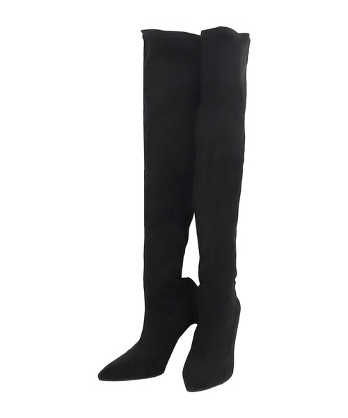 AMBIENT（アンビエント）の「ストレッチスエードニーハイブーツ（ブーツ・レディース・ブラック・L/M/S）」の2枚目の写真