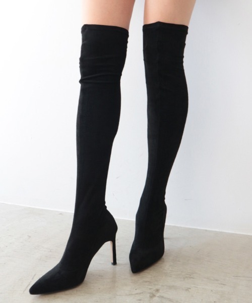 AMBIENT（アンビエント）の「ストレッチスエードニーハイブーツ（ブーツ・レディース・ブラック・L/M/S）」の11枚目の写真