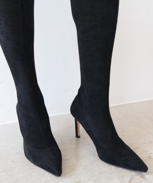 AMBIENT（アンビエント）の「ストレッチスエードニーハイブーツ（ブーツ・レディース・ブラック・L/M/S）」の12枚目の写真