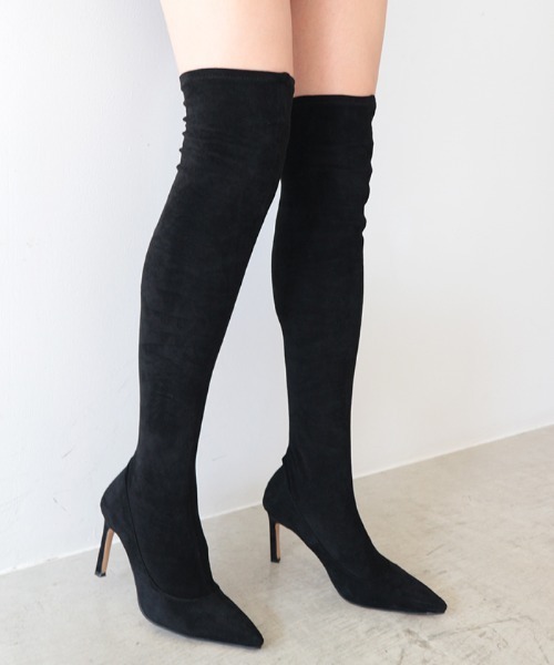 AMBIENT（アンビエント）の「ストレッチスエードニーハイブーツ（ブーツ・レディース・ブラック・L/M/S）」の13枚目の写真