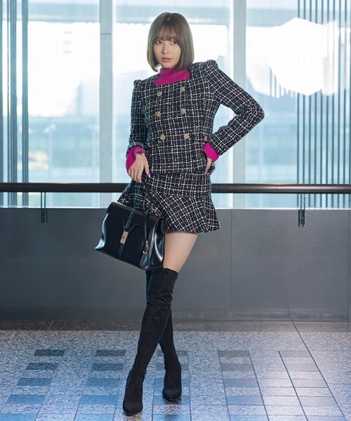 AMBIENT（アンビエント）の「ストレッチスエードニーハイブーツ（ブーツ・レディース・ブラック・L/M/S）」の3枚目の写真