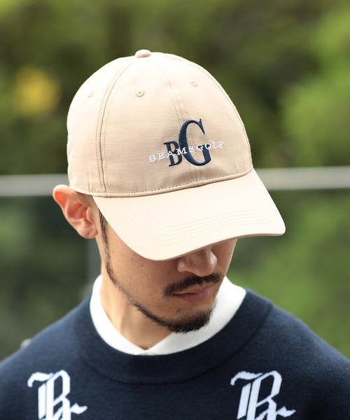 BEAMS GOLF（ビームスゴルフ）の「モノグラムロゴ キャップ（キャップ・メンズ・ブラック/ベージュ/グリーン・ONE SIZE）」の3枚目の写真