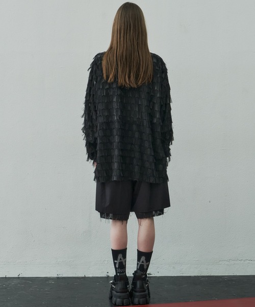 AIVER(アイバー)の「AIVER シアーフリンジシャツ(シャツ/ブラウス・メンズ・ホワイト/ブラック・SMALL/MEDIUM/LARGE)」の13枚目の写真