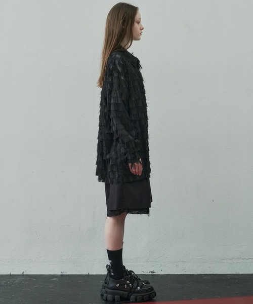 AIVER(アイバー)の「AIVER シアーフリンジシャツ(シャツ/ブラウス・メンズ・ホワイト/ブラック・SMALL/MEDIUM/LARGE)」の14枚目の写真