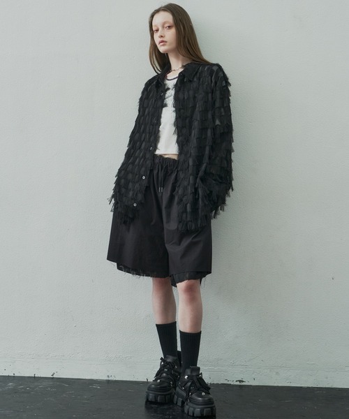 AIVER(アイバー)の「AIVER シアーフリンジシャツ(シャツ/ブラウス・メンズ・ホワイト/ブラック・SMALL/MEDIUM/LARGE)」の11枚目の写真