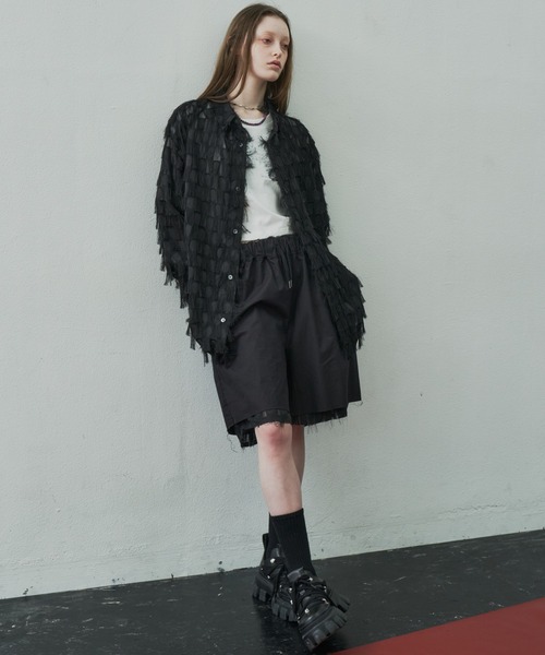 AIVER(アイバー)の「AIVER シアーフリンジシャツ(シャツ/ブラウス・メンズ・ホワイト/ブラック・SMALL/MEDIUM/LARGE)」の15枚目の写真