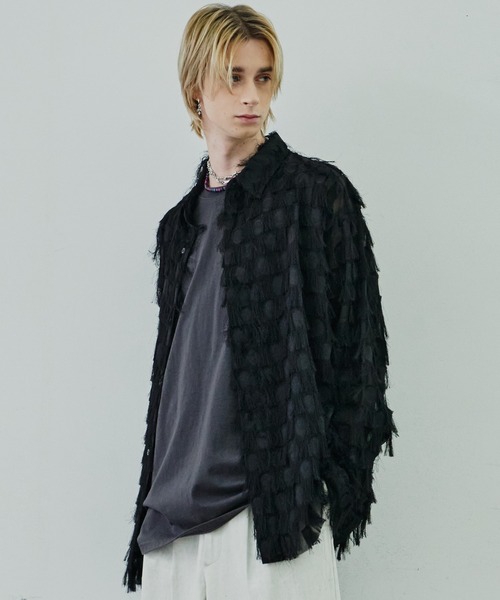 AIVER(アイバー)の「AIVER シアーフリンジシャツ(シャツ/ブラウス・メンズ・ホワイト/ブラック・SMALL/MEDIUM/LARGE)」の22枚目の写真