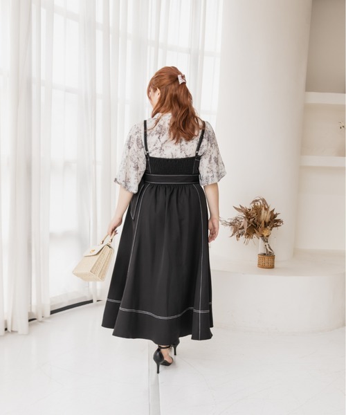 CLETTE（クレット）の「配色ステッチフレアワンピース（ワンピース・レディース・ブラック/アイボリー・4L/3L/LL）」の13枚目の写真