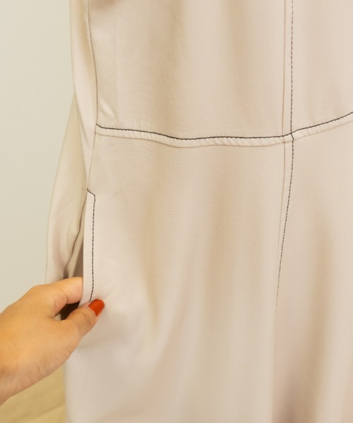 CLETTE（クレット）の「配色ステッチフレアワンピース（ワンピース・レディース・ブラック/アイボリー・4L/3L/LL）」の18枚目の写真
