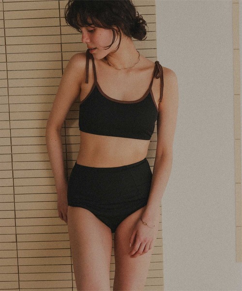 ロンパース付ショルダーリボンビキニ/セット水着（水着）｜titivate