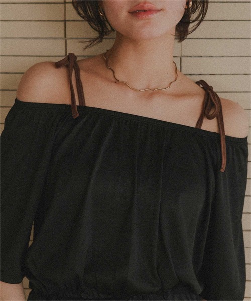 ロンパース付ショルダーリボンビキニ/セット水着（水着）｜titivate