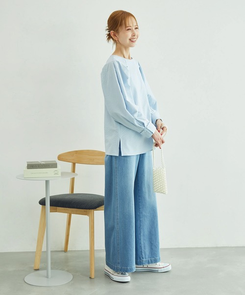 極美品 Ropé Picnic ロペピクニック パンツスーツ 38 M ネイビー ロペピクニック ROPE' PICNIC ウエストシェイプデニムストレート