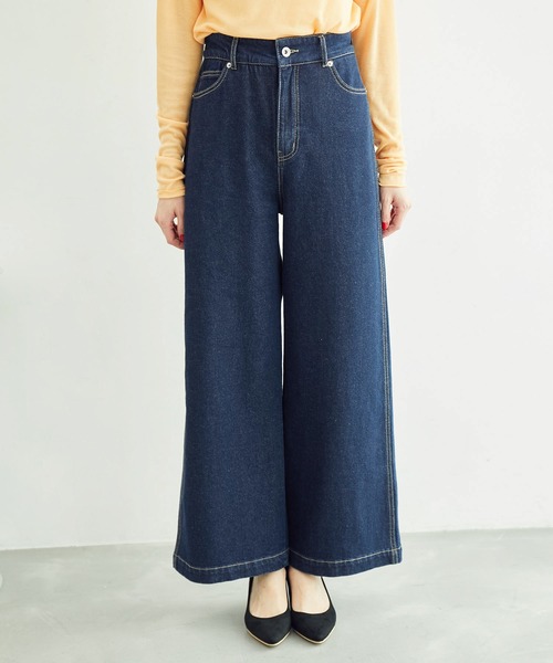 ROPE' PICNIC(ロペピクニック)の「【ウエスト革命デニム】ウエストシェイプデニムワイドパンツ(デニムパンツ・レディース・オフホワイト/サックスブルー/ネイビー・38/40/36)」の12枚目の写真