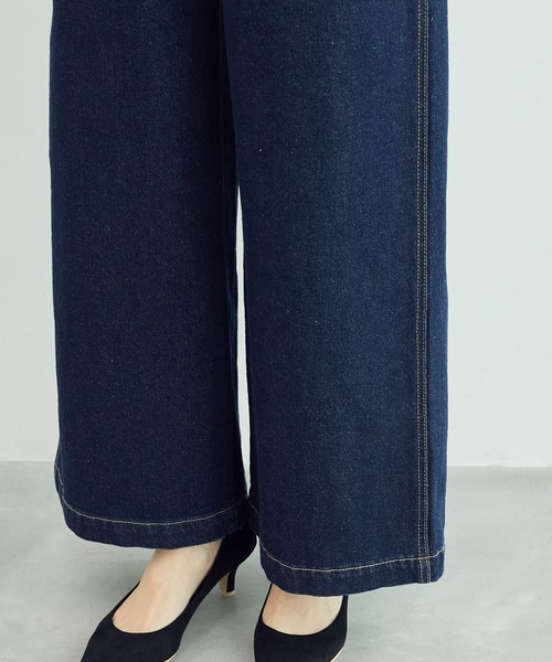 ROPE' PICNIC(ロペピクニック)の「【ウエスト革命デニム】ウエストシェイプデニムワイドパンツ(デニムパンツ・レディース・オフホワイト/サックスブルー/ネイビー・38/40/36)」の4枚目の写真