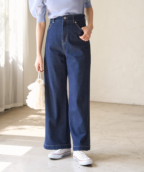 ROPE' PICNIC(ロペピクニック)の「【ウエスト革命デニム】ウエストシェイプデニムワイドパンツ(デニムパンツ・レディース・オフホワイト/サックスブルー/ネイビー・38/40/36)」の20枚目の写真