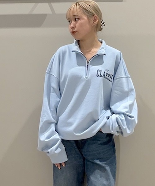 GAP(ギャップ)の「GAPロゴ プルオーバー ハーフジッププルオーバー(ユニセックス)(スウェット・メンズ・ベージュ/ライトグレー/ホワイト/ライトブルー・S/M/L/XL/XS)」の4枚目の写真
