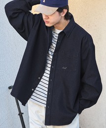 HECT | 【HECT】Big Regular collar Logo L/S Denim Shirt / ビッグシルエットレギュラーカラーデニムシャツ(シャツ/ブラウス)