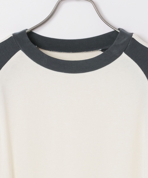 Heather（ヘザー）の「ラグランラインTEE　105314（Tシャツ/カットソー・レディース・ベージュ/ネイビー/グレー・FREE）」の5枚目の写真