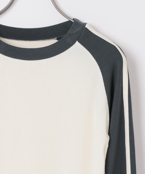 Heather（ヘザー）の「ラグランラインTEE　105314（Tシャツ/カットソー・レディース・ベージュ/ネイビー/グレー・FREE）」の6枚目の写真