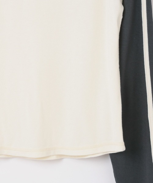 Heather（ヘザー）の「ラグランラインTEE　105314（Tシャツ/カットソー・レディース・ベージュ/ネイビー/グレー・FREE）」の7枚目の写真