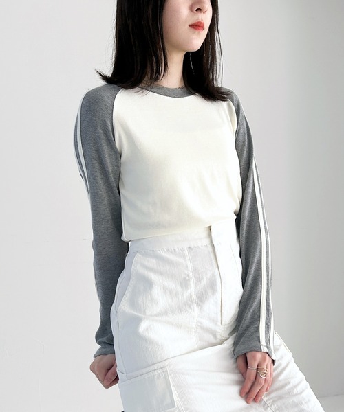 Heather（ヘザー）の「ラグランラインTEE　105314（Tシャツ/カットソー・レディース・ベージュ/ネイビー/グレー・FREE）」の20枚目の写真