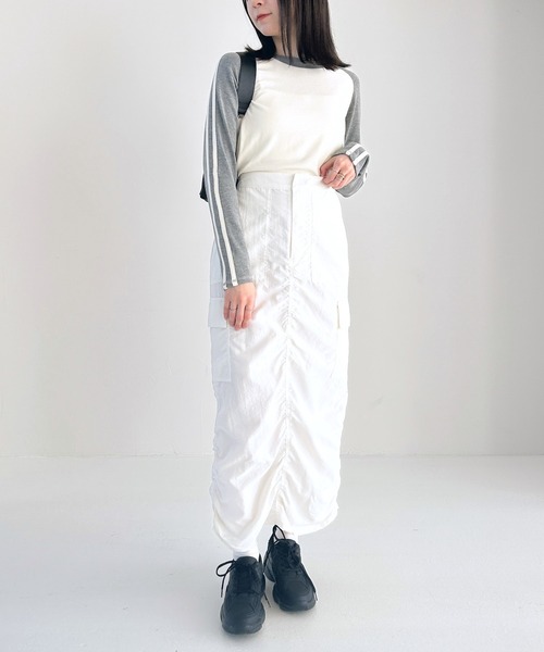 Heather（ヘザー）の「ラグランラインTEE　105314（Tシャツ/カットソー・レディース・ベージュ/ネイビー/グレー・FREE）」の21枚目の写真