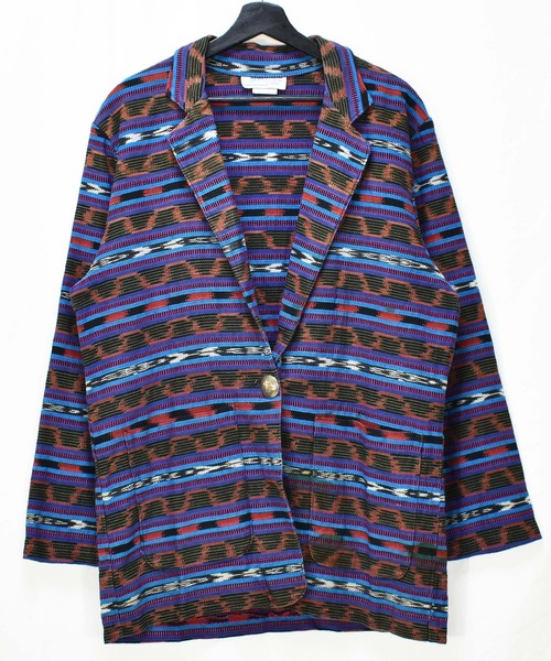 VINTAGE（ヴィンテージ）の「【ヴィンテージ古着】80's CENTRAL FALLS ネイティブパターン テーラードジャケット USA製（テーラードジャケット・メンズ・その他・LARGE）」の3枚目の写真