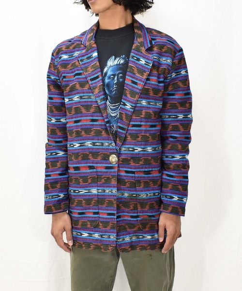 VINTAGE（ヴィンテージ）の「【ヴィンテージ古着】80's CENTRAL FALLS ネイティブパターン テーラードジャケット USA製（テーラードジャケット・メンズ・その他・LARGE）」の12枚目の写真