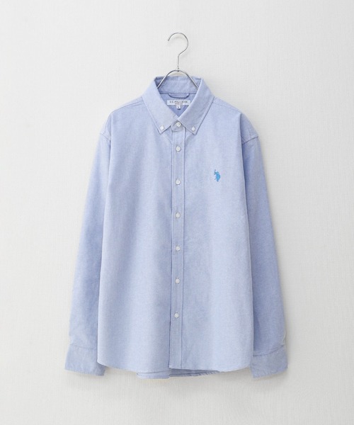 U.S. POLO ASSN.(ユーエスポロアッスン)の「【U.S. POLO ASSN.】 オックスフォード ワンポイント ロゴ刺繍 ボタンダウン 長袖 シャツ(シャツ/ブラウス・メンズ・ライラック/ホワイト/ホワイト×ネイビー/ネイビー/インディゴブルー・MEDIUM/LARGE/X-LARGE)」の3枚目の写真
