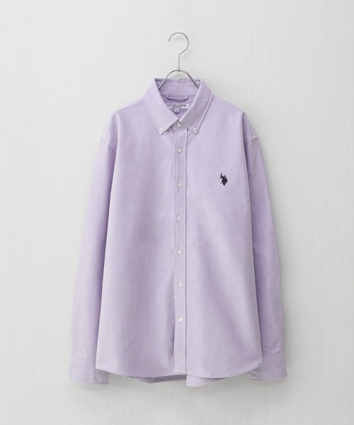 U.S. POLO ASSN.(ユーエスポロアッスン)の「【U.S. POLO ASSN.】 オックスフォード ワンポイント ロゴ刺繍 ボタンダウン 長袖 シャツ(シャツ/ブラウス・メンズ・ライラック/ホワイト/ホワイト×ネイビー/ネイビー/インディゴブルー・MEDIUM/LARGE/X-LARGE)」の5枚目の写真