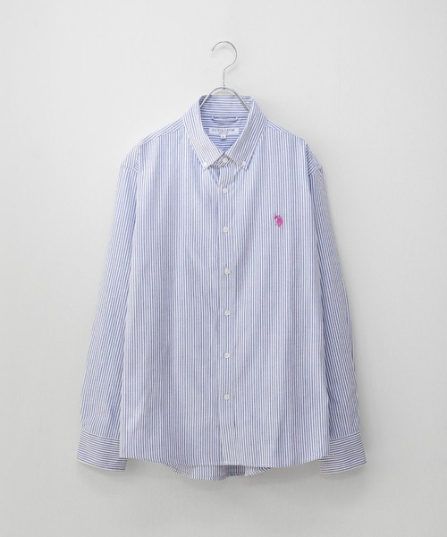 U.S. POLO ASSN.(ユーエスポロアッスン)の「【U.S. POLO ASSN.】 オックスフォード ワンポイント ロゴ刺繍 ボタンダウン 長袖 シャツ(シャツ/ブラウス・メンズ・ライラック/ホワイト/ホワイト×ネイビー/ネイビー/インディゴブルー・MEDIUM/LARGE/X-LARGE)」の1枚目の写真