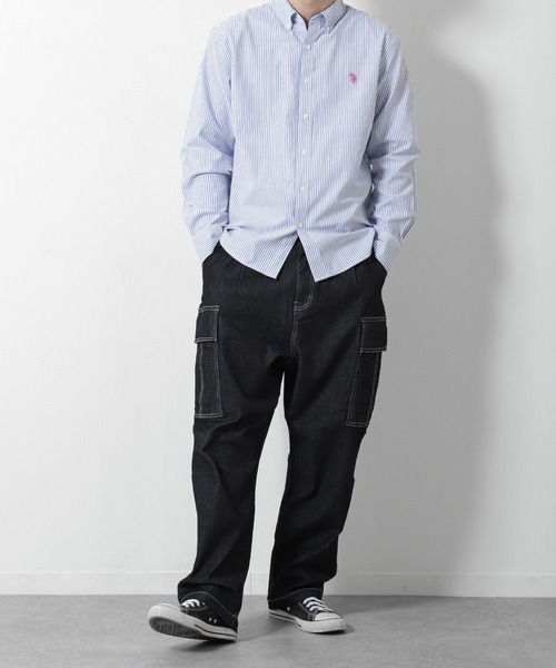 U.S. POLO ASSN.(ユーエスポロアッスン)の「【U.S. POLO ASSN.】 オックスフォード ワンポイント ロゴ刺繍 ボタンダウン 長袖 シャツ(シャツ/ブラウス・メンズ・ライラック/ホワイト/ホワイト×ネイビー/ネイビー/インディゴブルー・MEDIUM/LARGE/X-LARGE)」の18枚目の写真