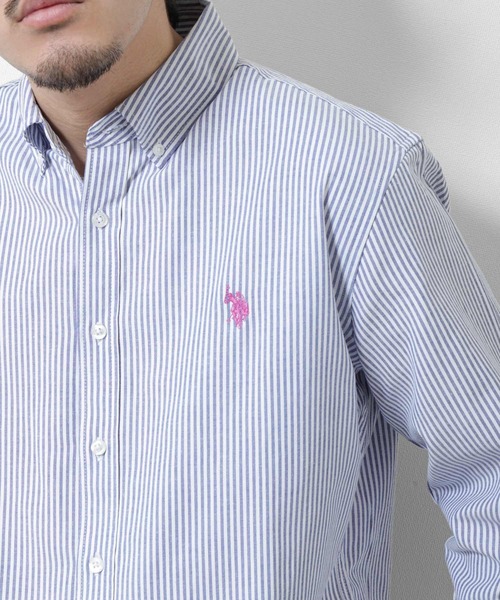 U.S. POLO ASSN.(ユーエスポロアッスン)の「【U.S. POLO ASSN.】 オックスフォード ワンポイント ロゴ刺繍 ボタンダウン 長袖 シャツ(シャツ/ブラウス・メンズ・ライラック/ホワイト/ホワイト×ネイビー/ネイビー/インディゴブルー・MEDIUM/LARGE/X-LARGE)」の17枚目の写真
